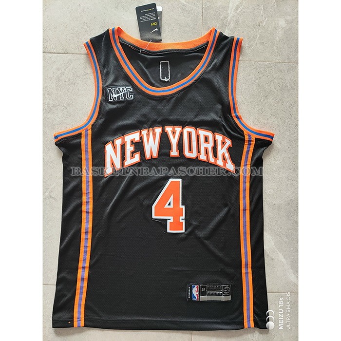 Maillot New York Knicks Derrick Rose NO 4 Ville 2021-22 Noir